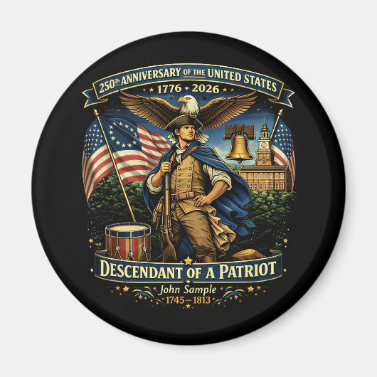 アメリカ独立250周年記念 1776–2026 アメリカの伝統 マグネット (正面)