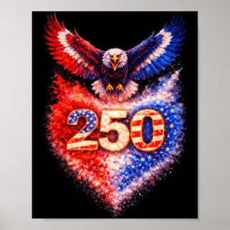アメリカ独立250周年記念 1776-2026 アメリカ国旗 7月4日 ポスター