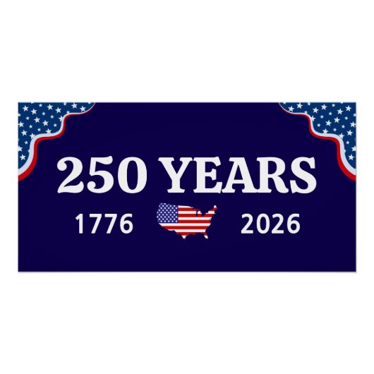 アメリカ独立250周年記念 1776-2026 アメリカ生誕祭 ポスター (正面)