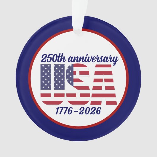 アメリカ独立250周年記念 1776–2026 オーナメント (正面)
