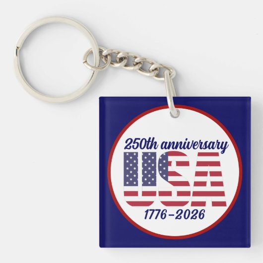 アメリカ独立250周年記念 1776–2026 キーホルダー (正面)