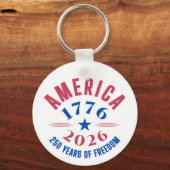 アメリカ独立250周年記念 1776-2026 キーホルダー (正面)
