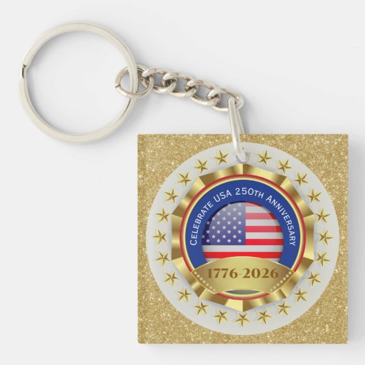 アメリカ独立250周年記念 1776–2026 キーホルダー (正面)