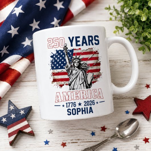 アメリカ独立250周年記念 1776-2026 コーヒーマグカップ