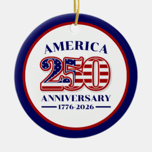 アメリカ独立250周年記念 1776–2026 セラミックオーナメント