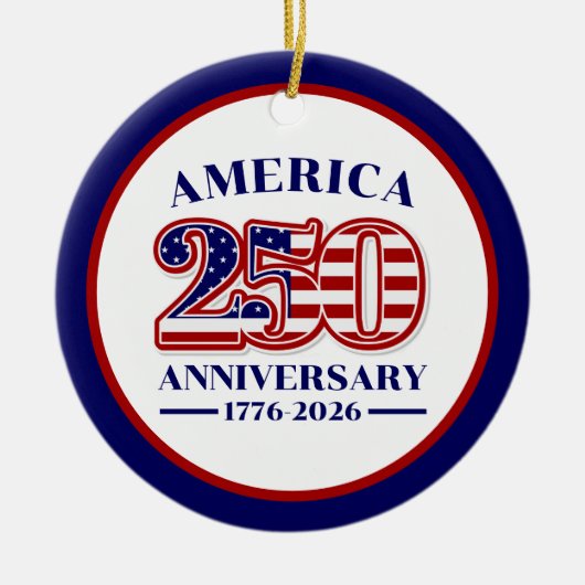 アメリカ独立250周年記念 1776–2026 セラミックオーナメント (正面)