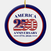 アメリカ独立250周年記念 1776–2026 セラミックオーナメント (裏面)