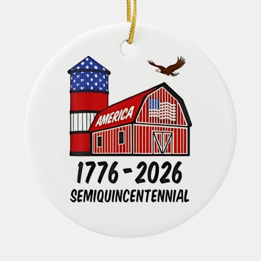アメリカ独立250周年記念 1776–2026 セラミックオーナメント (正面)