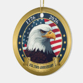 アメリカ独立250周年記念 1776–2026 セラミックオーナメント (左)