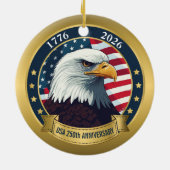 アメリカ独立250周年記念 1776–2026 セラミックオーナメント (裏面)