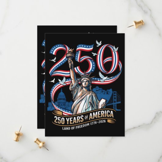 アメリカ独立250周年記念 1776 2026 セーブザデート (正面/裏面インサイチュ)