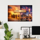 アメリカ独立250周年記念 1776-2026 ポスター (ホームオフィス)