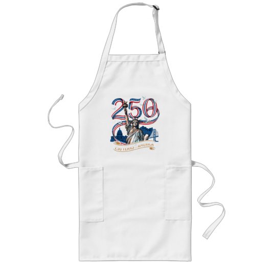 アメリカ独立250周年記念 1776 2026 ロングエプロン (正面)
