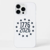アメリカ独立250周年記念 1776–2026 愛国スターデザイン サークル iPhoneケース (裏面)