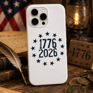 アメリカ独立250周年記念 1776–2026 愛国スターデザイン サークル iPhone 16 PRO MAXケース