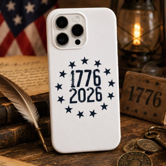 アメリカ独立250周年記念 1776–2026 愛国スターデザイン サークル iPhoneケース