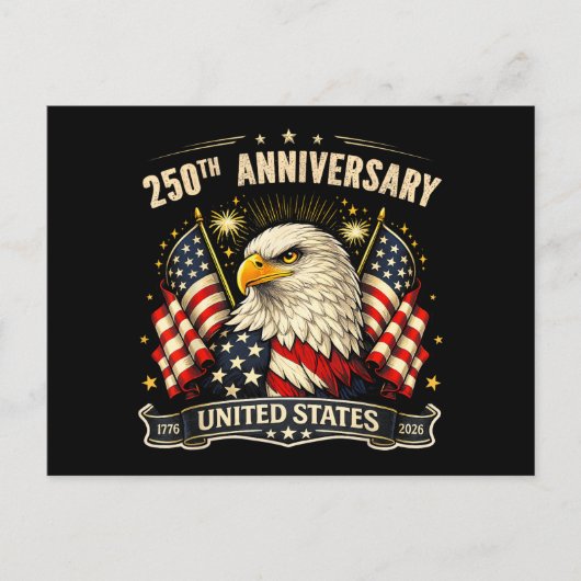 アメリカ独立250周年記念 1776 2026 愛国 ポストカード (正面)