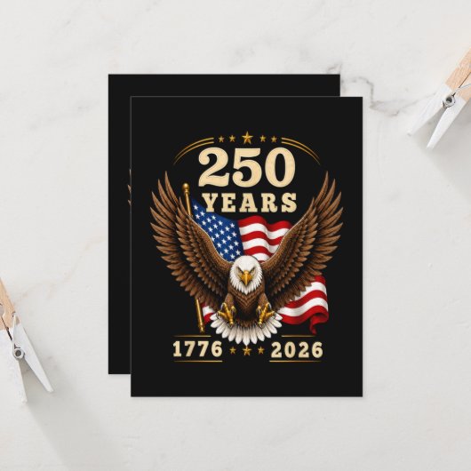 アメリカ独立250周年記念 1776-2026 招待状 (正面/裏面インサイチュ)