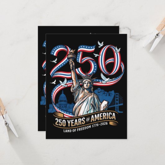 アメリカ独立250周年記念 1776 2026  招待状 (正面/裏面インサイチュ)