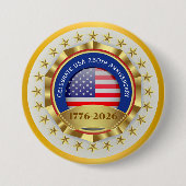 アメリカ独立250周年記念|1776–2026 缶バッジ (正面)