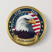 アメリカ独立250周年記念 1776–2026 缶バッジ (正面)