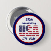 アメリカ独立250周年記念 1776–2026 缶バッジ (正面&裏面)