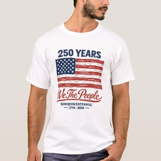 アメリカ独立250周年記念 1776-2026 Tシャツ (正面)
