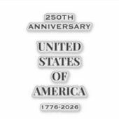 アメリカ独立250周年記念 1776–2026 USAプレミアムライター シール (正面)