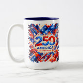 アメリカ独立250周年記念 1776–2026 USA 愛国 ツートーンマグカップ (左)