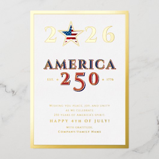 アメリカ独立250周年記念 2026年7月4日 星 箔シーズンカード (正面)