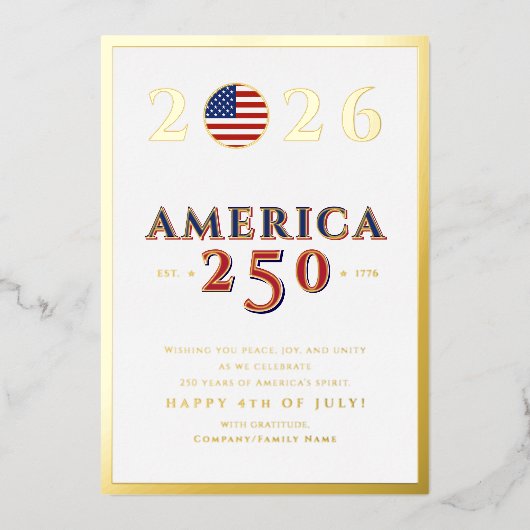 アメリカ独立250周年記念 2026年7月4日 箔シーズンカード (正面)