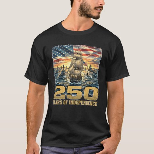 アメリカ独立250周年記念: 250年の独立 Tシャツ (正面)