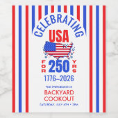アメリカ独立250周年記念 7月4日 ジュライ4th ファミリー ワインラベル (シングルラベル)