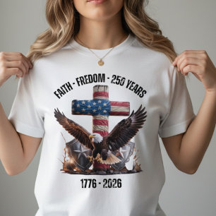 アメリカ独立250周年記念 Faith Freedom トライブレンドTシャツ