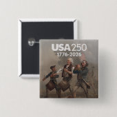アメリカ独立250周年記念 - Spirit of 76 缶バッジ (正面&裏面)