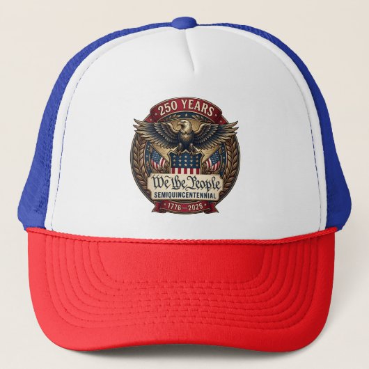 アメリカ独立250周年記念 "We The People" トラッカーキャップ (正面)