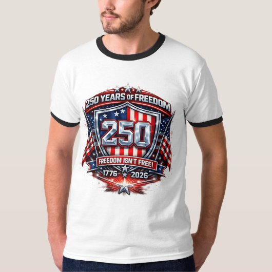アメリカ独立250周年記念Tシャツ - アメリカを偉大に保とう Tシャツ (正面)