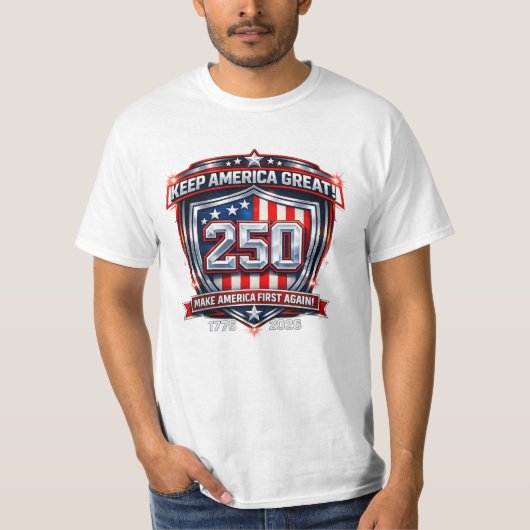 アメリカ独立250周年記念Tシャツ - アメリカを偉大に保とう Tシャツ (正面)