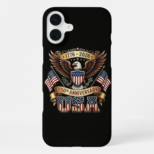 アメリカ独立250周年記念USAフラグ iPhoneケース (裏面)