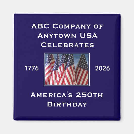 アメリカ独立250周年記念USA愛国フラッグ マグネット (正面)
