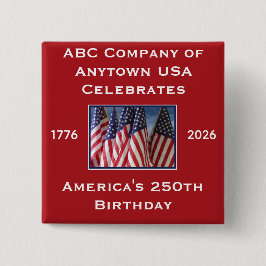 アメリカ独立250周年記念USA愛国フラッグ 缶バッジ