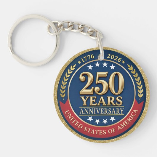 アメリカ独立250周年記念USA愛国 | 1776–2026 キーホルダー (正面)
