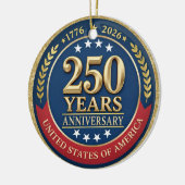 アメリカ独立250周年記念USA愛国 | 1776–2026 セラミックオーナメント (左)