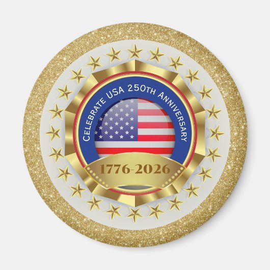 アメリカ独立250周年記念USA愛国 | 1776–2026 マグネット (正面)