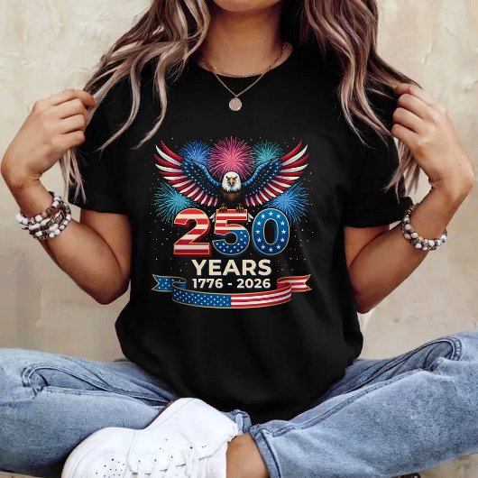 アメリカ独立250周年記念USA 1776 2026愛国鷲デザイン Tシャツ