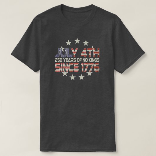 アメリカ独立250周年7月4日Tシャツ Tシャツ (デザイン正面)