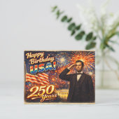 アメリカ独立250周年 アブラハム・リンカーン ポストカード (スタンド正面)