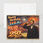 アメリカ独立250周年 アブラハム・リンカーン ポストカード (正面/裏面)
