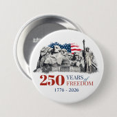 アメリカ独立250周年 アメリカのセミクワインクセンテニアル 缶バッジ (正面&裏面)