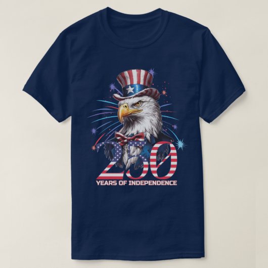 アメリカ独立250周年 アメリカンホーク Tシャツ (デザイン正面)